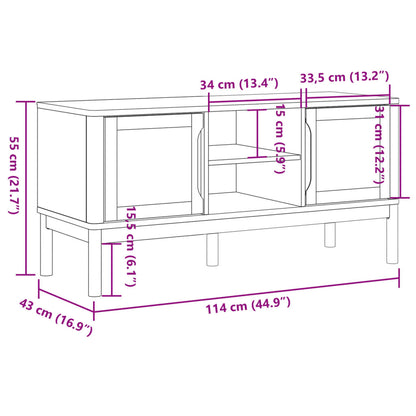 Mobile TV FLORO Marrone Cera 114x43x55 cm in Legno di Pino