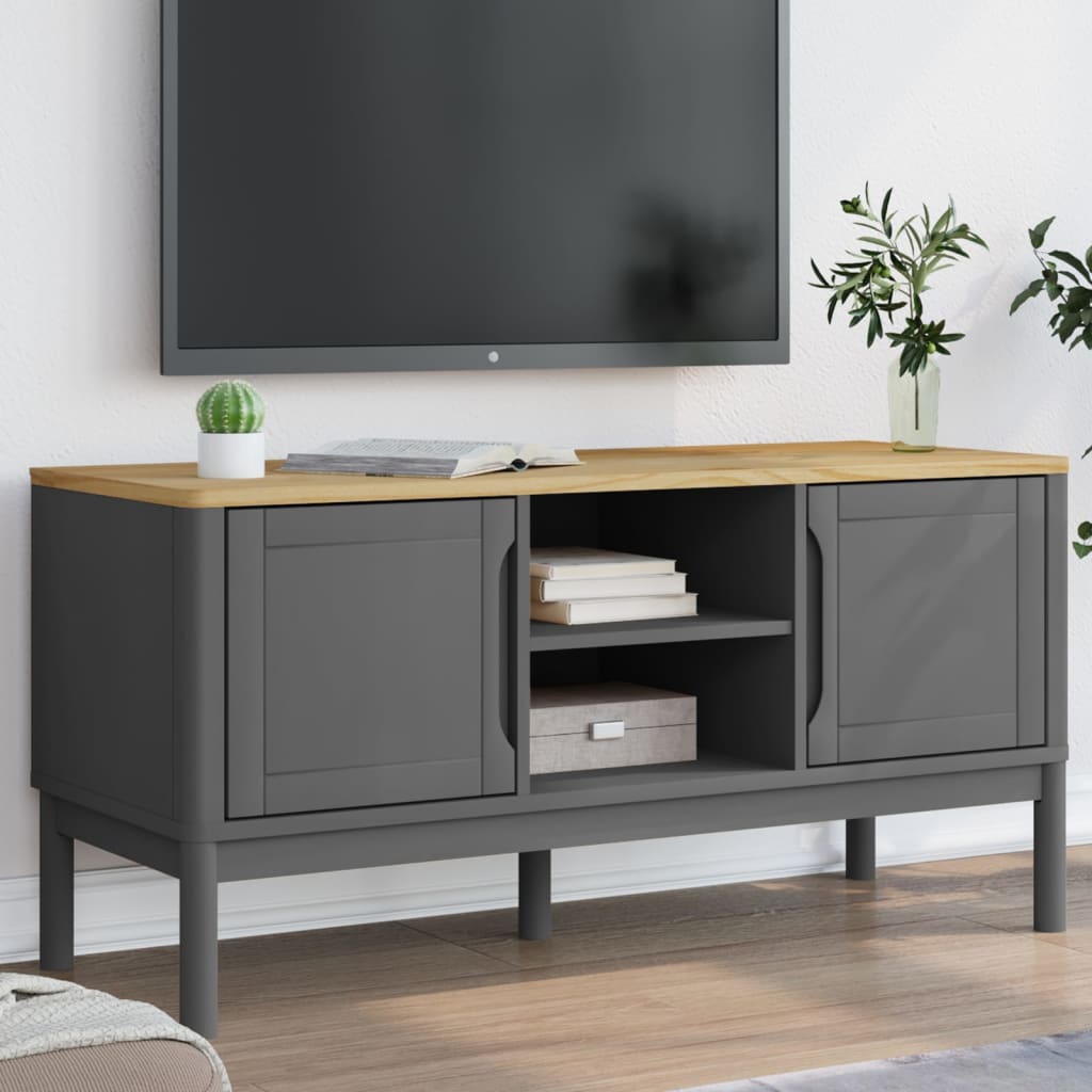 FLORO TV Cabinet Gray 114x43x55 cm in Pine Wood