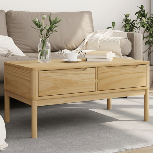 Tavolino FLORO Marrone Cera 99x55,5x45 cm in Legno di Pino | homemem39