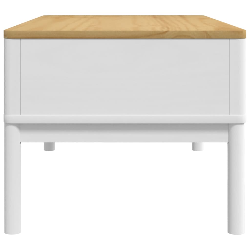 Tavolino FLORO Bianco 99x55,5x45 cm in Legno di Pino