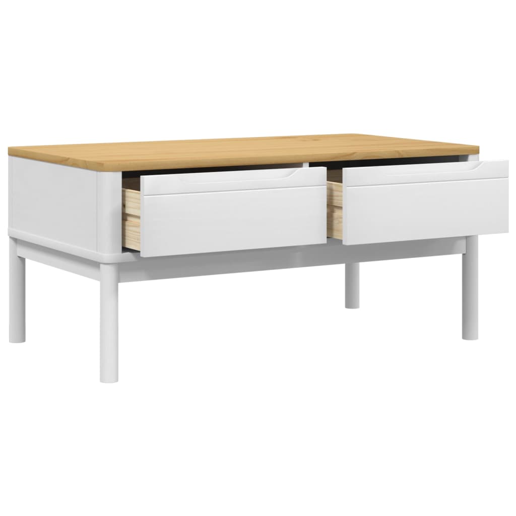 Tavolino FLORO Bianco 99x55,5x45 cm in Legno di Pino | homemem39