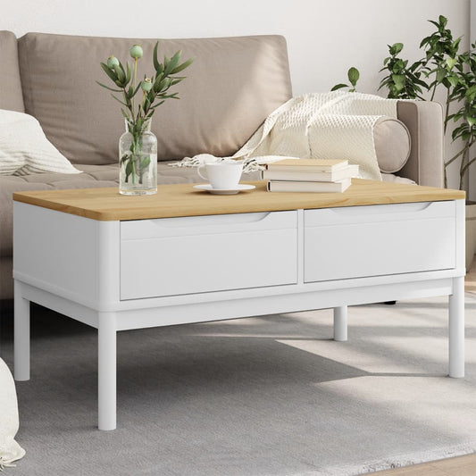 Tavolino FLORO Bianco 99x55,5x45 cm in Legno di Pino | homemem39