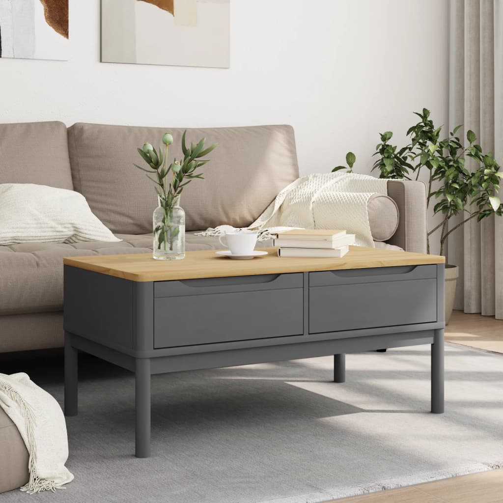 Tavolino FLORO Grigio 99x55,5x45 cm in Legno di Pino | homemem39