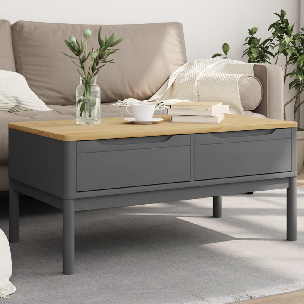 Tavolino FLORO Grigio 99x55,5x45 cm in Legno di Pino | homemem39