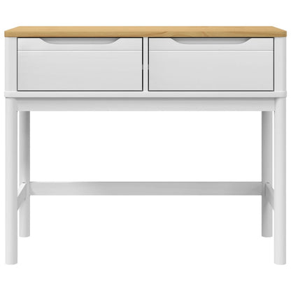 Tavolo Consolle FLORO Bianco 89,5x36,5x73cm Legno Massello Pino