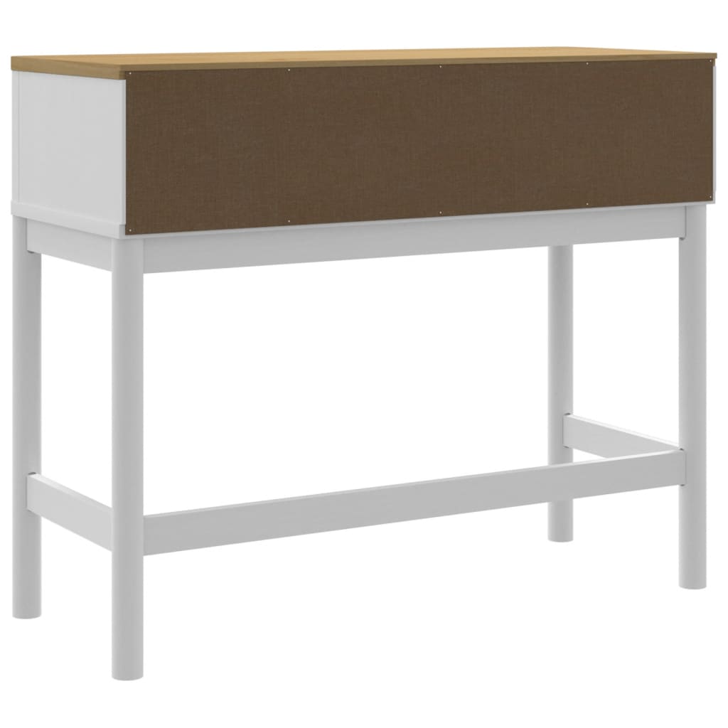 Tavolo Consolle FLORO Bianco 89,5x36,5x73cm Legno Massello Pino