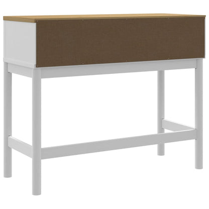 Tavolo Consolle FLORO Bianco 89,5x36,5x73cm Legno Massello Pino