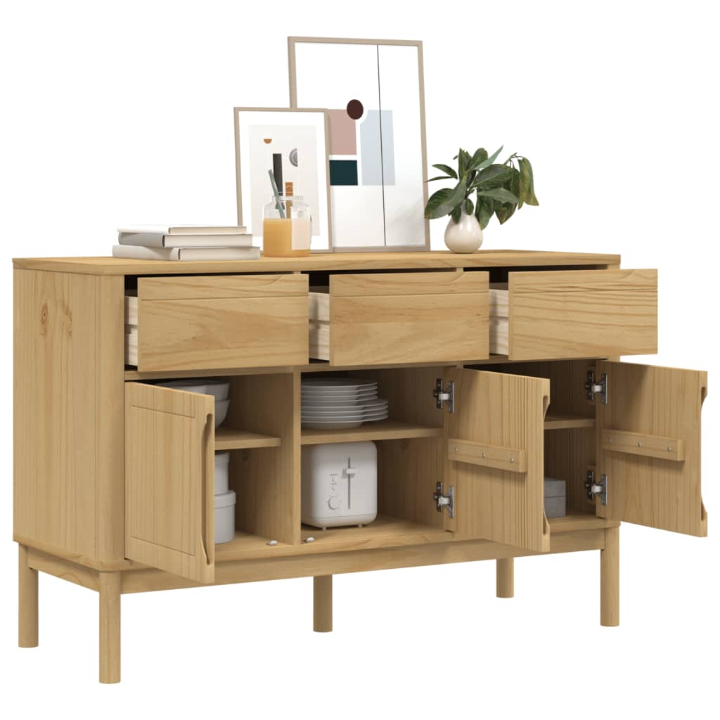 Credenza FLORO Marrone Cera 114x43x74 cm in Legno di Pino