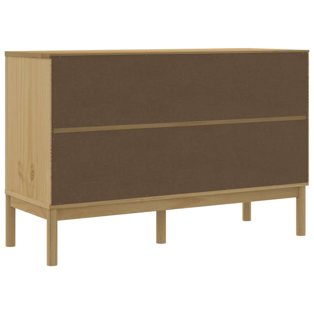 Credenza FLORO Marrone Cera 114x43x74 cm in Legno di Pino