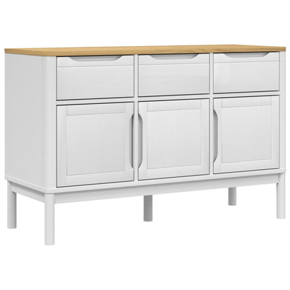 Credenza FLORO Bianca 114x43x74 cm in Legno Massello di Pino