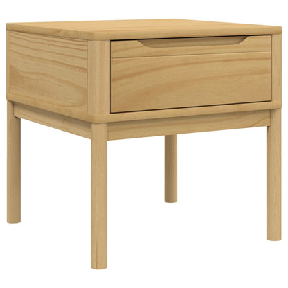Tavolo per Lampada FLORO 55x55x54 cm Marrone Cera Legno di Pino