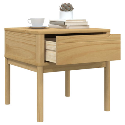 Tavolo per Lampada FLORO 55x55x54 cm Marrone Cera Legno di Pino