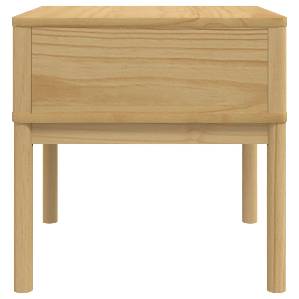 Tavolo per Lampada FLORO 55x55x54 cm Marrone Cera Legno di Pino