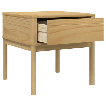 Tavolo per Lampada FLORO 55x55x54 cm Marrone Cera Legno di Pino