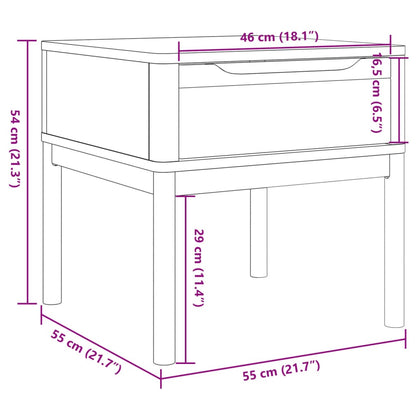 Tavolo per Lampada FLORO 55x55x54 cm Marrone Cera Legno di Pino | homemem39
