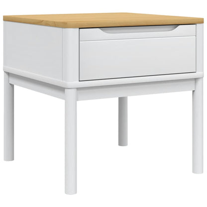 Tavolo per Lampada FLORO Bianco 55x55x54 cm Legno di Pino