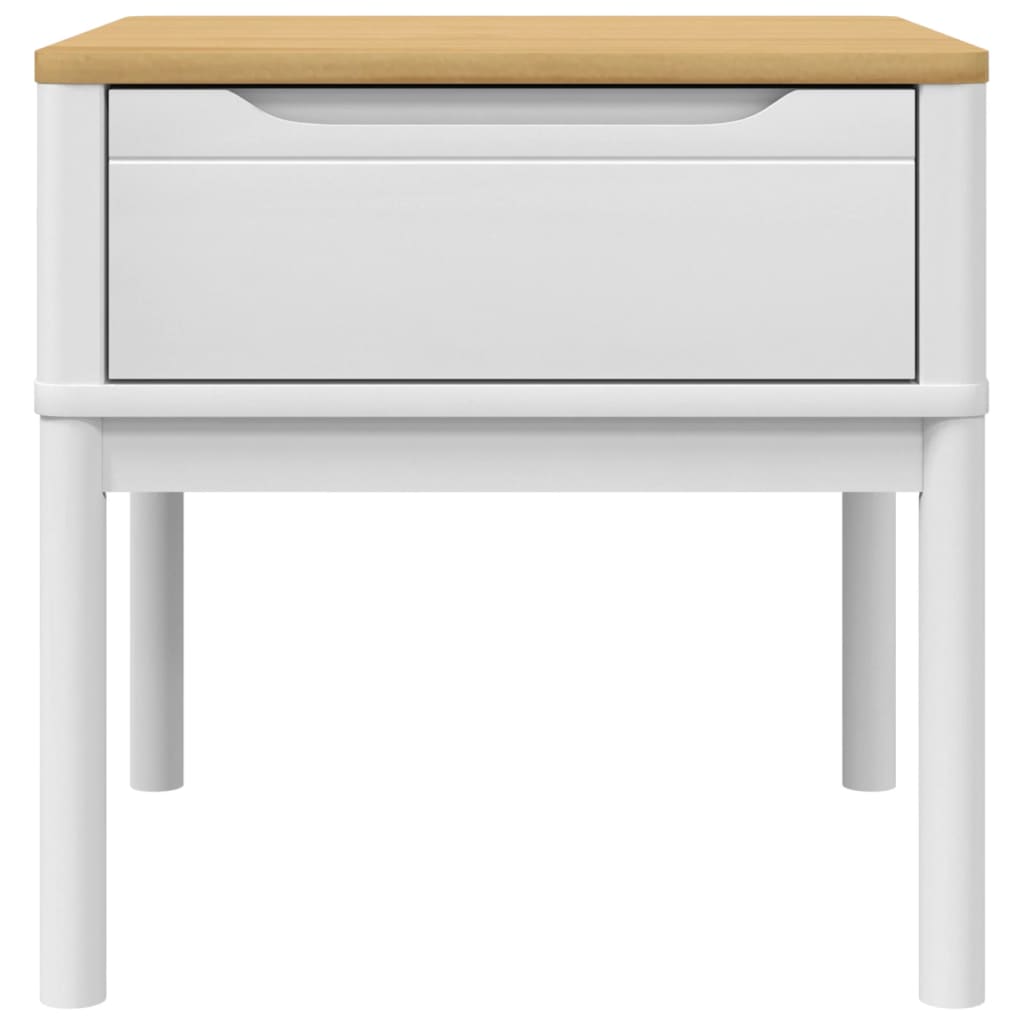 Tavolo per Lampada FLORO Bianco 55x55x54 cm Legno di Pino | homemem39