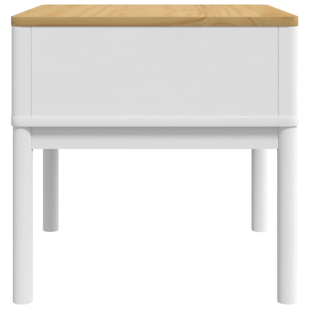 Tavolo per Lampada FLORO Bianco 55x55x54 cm Legno di Pino