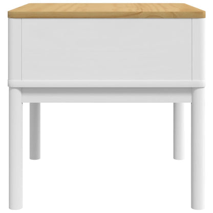 Tavolo per Lampada FLORO Bianco 55x55x54 cm Legno di Pino