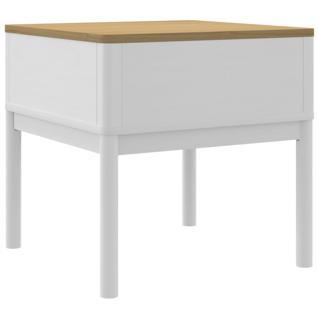 Tavolo per Lampada FLORO Bianco 55x55x54 cm Legno di Pino | homemem39