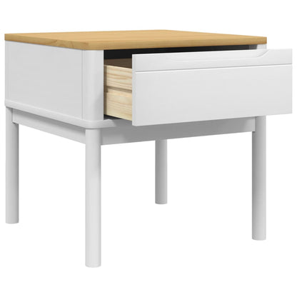 Tavolo per Lampada FLORO Bianco 55x55x54 cm Legno di Pino