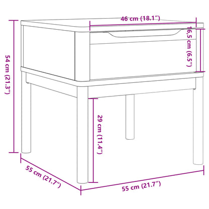Tavolo per Lampada FLORO Bianco 55x55x54 cm Legno di Pino | homemem39
