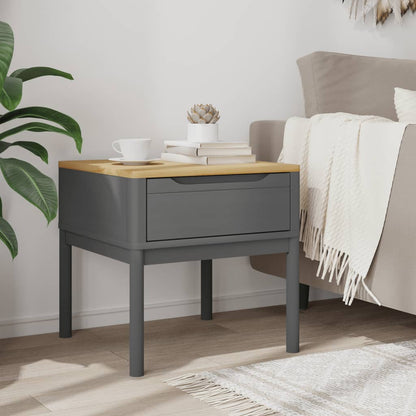 Tavolo per Lampada FLORO Grigio 55x55x54 cm Legno Massello Pino | homemem39