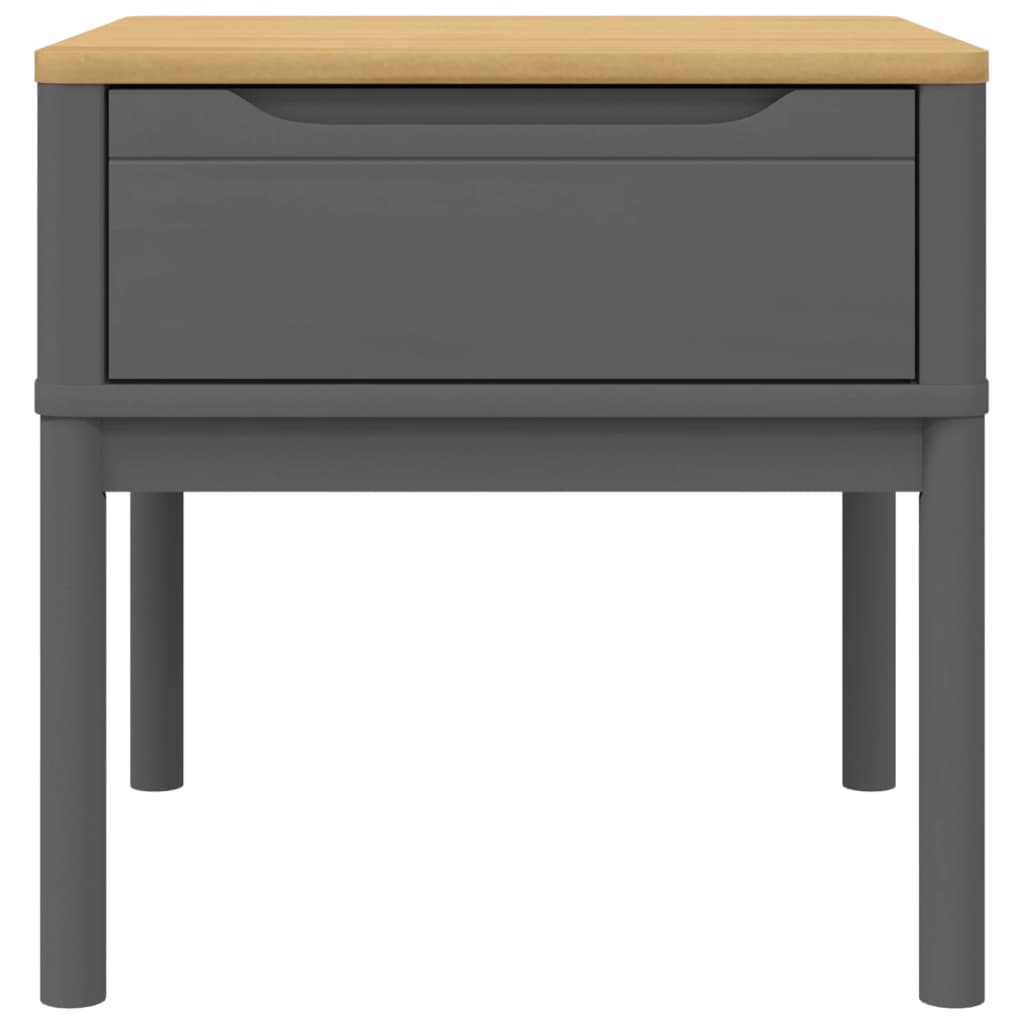 Tavolo per Lampada FLORO Grigio 55x55x54 cm Legno Massello Pino | homemem39