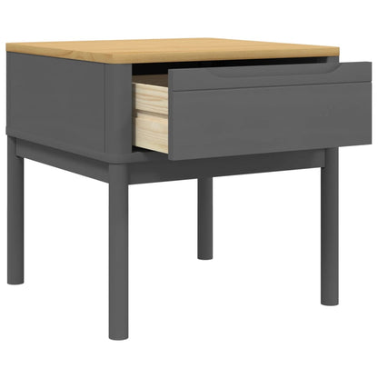Tavolo per Lampada FLORO Grigio 55x55x54 cm Legno Massello Pino | homemem39