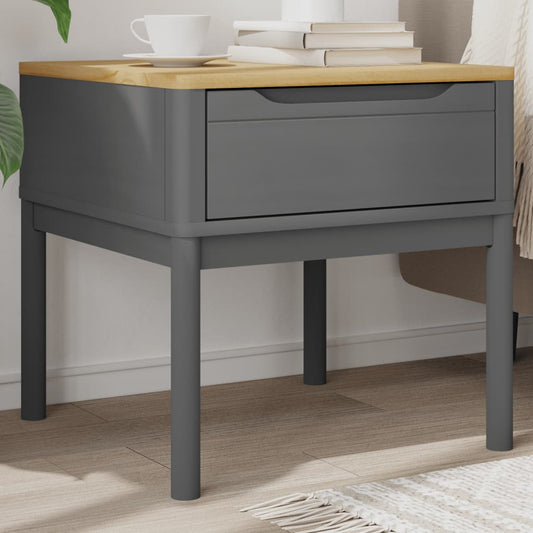 Tavolo per Lampada FLORO Grigio 55x55x54 cm Legno Massello Pino | homemem39