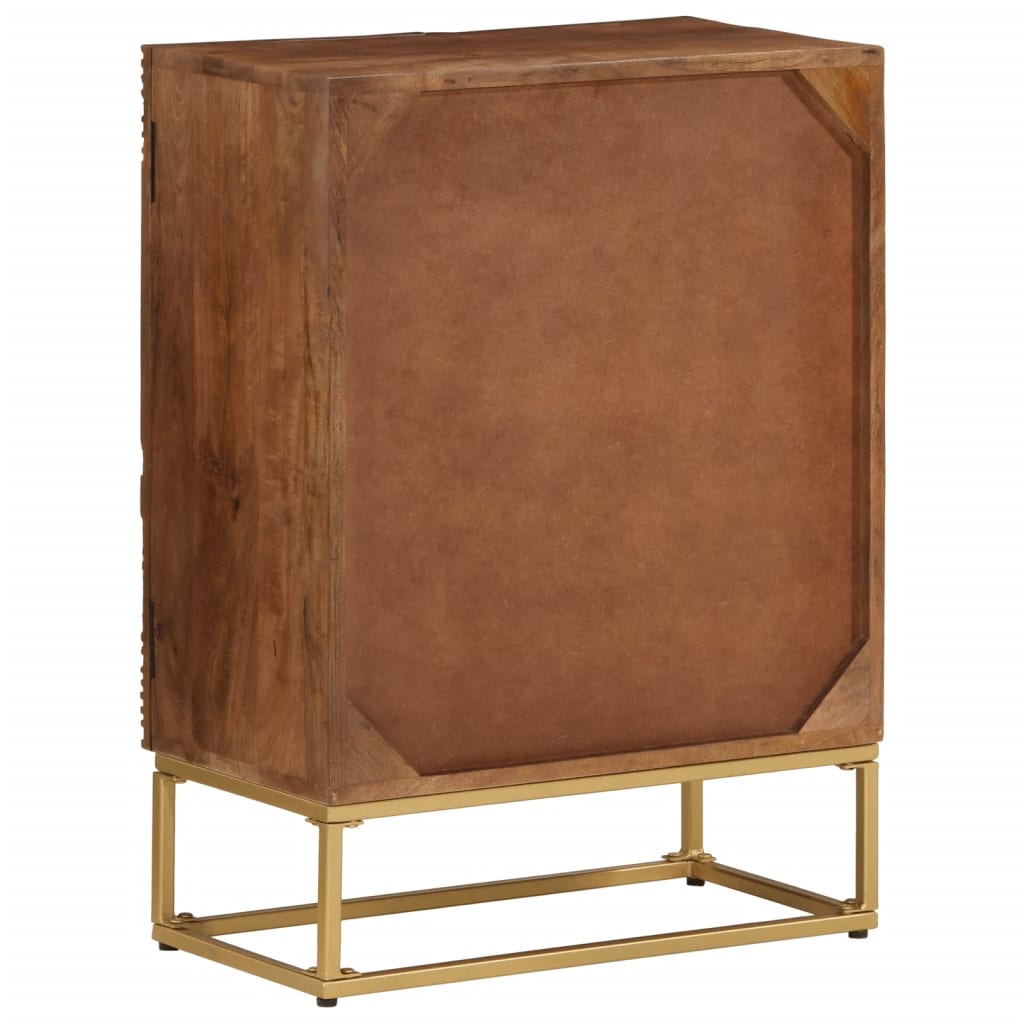 Credenza 55x30x76 cm in Legno Massello di Mango e Ferro