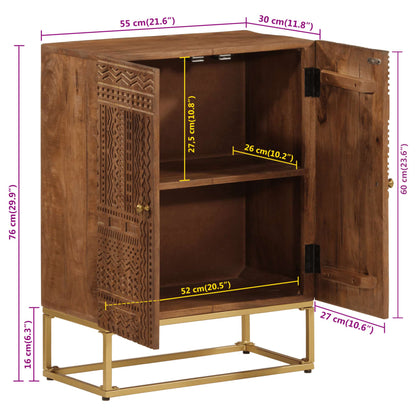 Credenza 55x30x76 cm in Legno Massello di Mango e Ferro