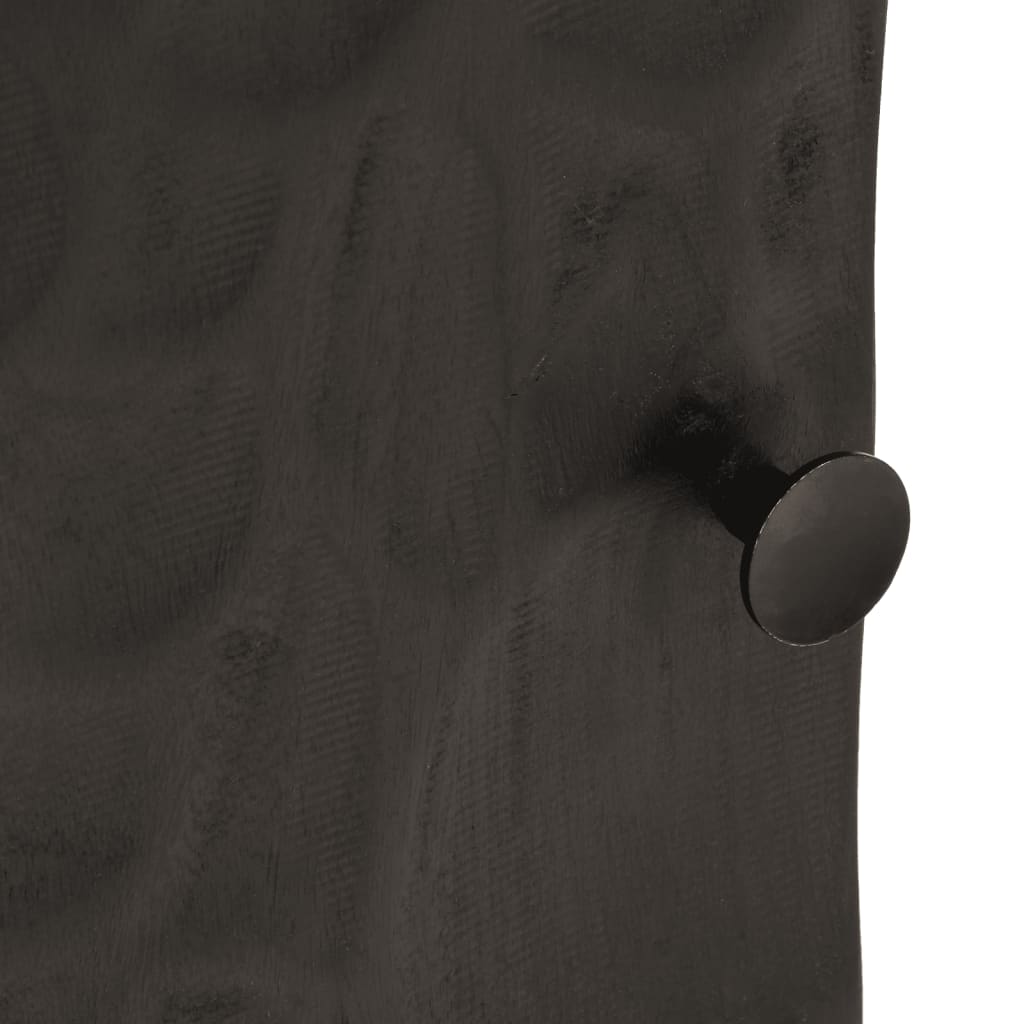 Comodino Nero 40x30x50 cm in Legno Massello di Mango e Ferro | homemem39
