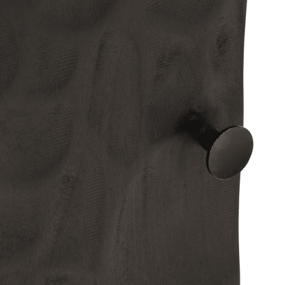 Comodino Nero 40x30x50 cm in Legno Massello di Mango e Ferro