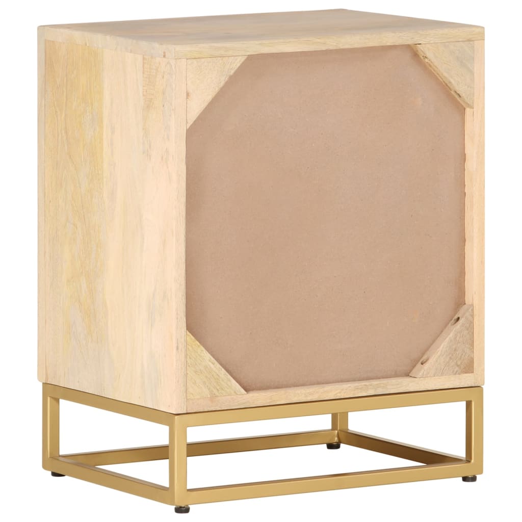 Comodino 40x30x50 cm in Legno Massello di Mango e Ferro | homemem39