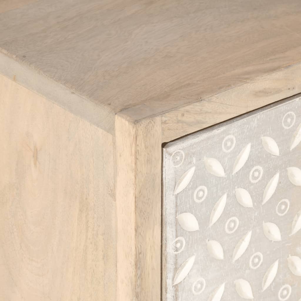 Comodino 40x30x50 cm in Legno Massello di Mango e Ferro | homemem39