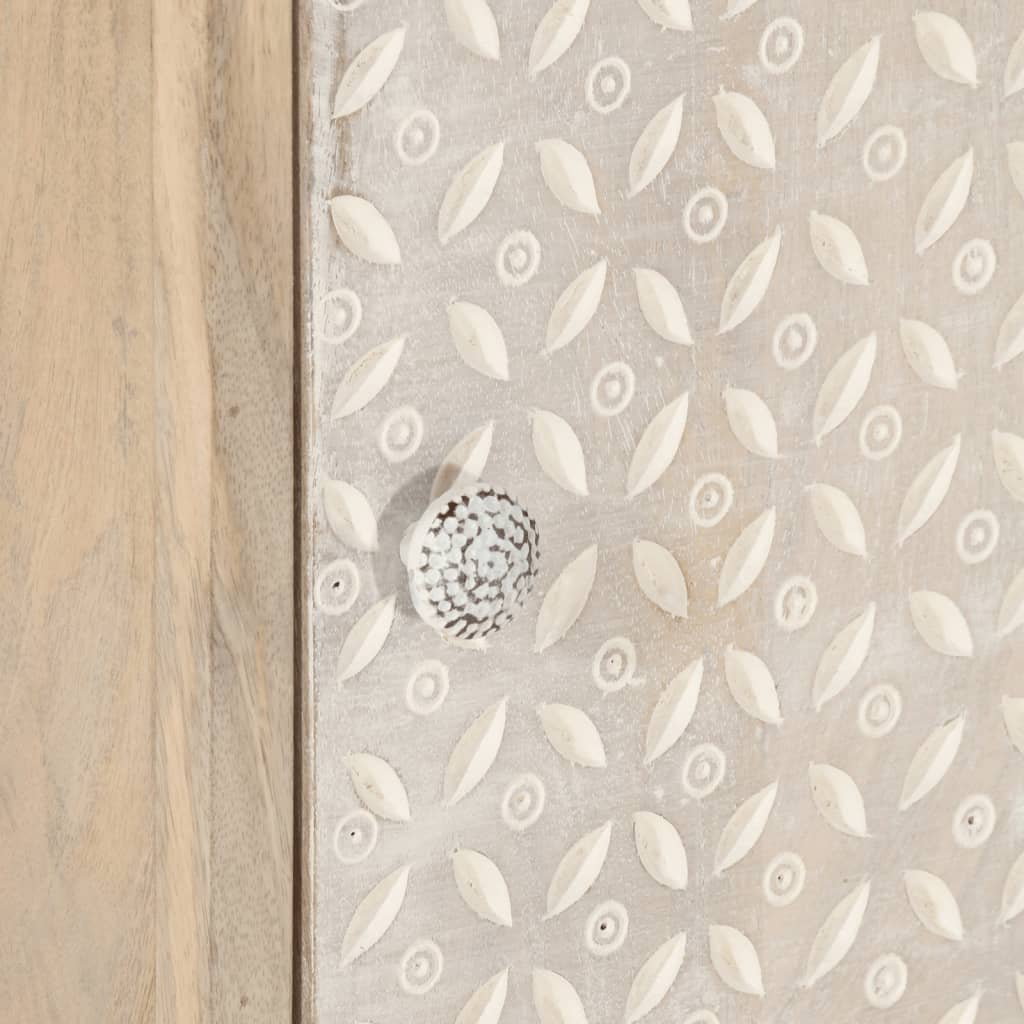 Comodino 40x30x50 cm in Legno Massello di Mango e Ferro | homemem39