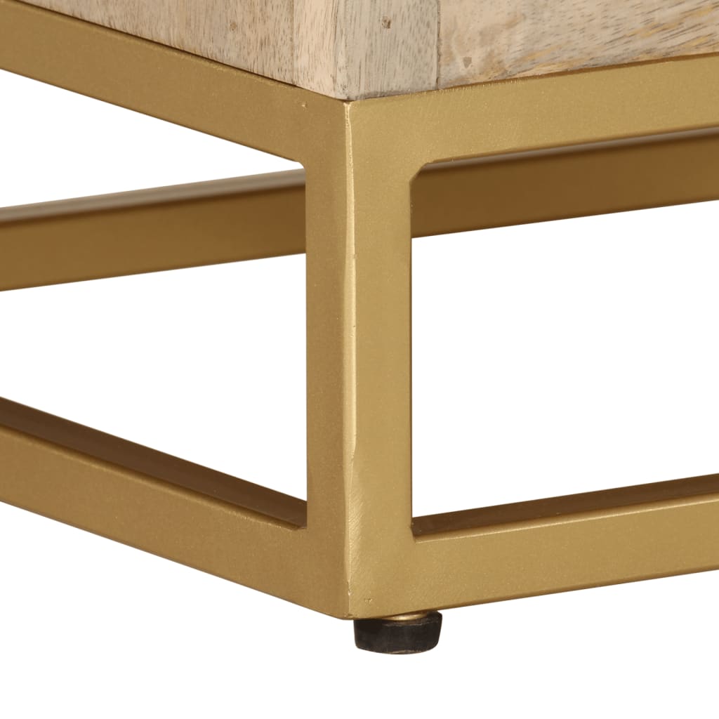 Comodino 40x30x50 cm in Legno Massello di Mango e Ferro | homemem39