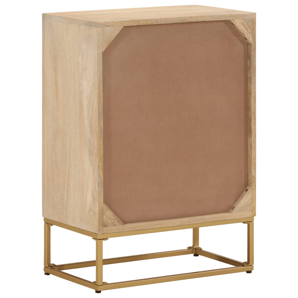 Cassettiera 55x30x76 cm in Legno Massello di Mango e Ferro