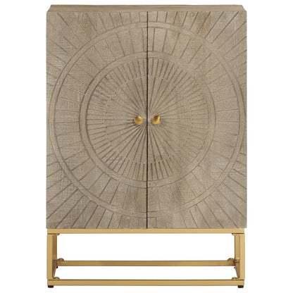 Credenza 55x30x76 cm in Legno Massello di Mango e Ferro