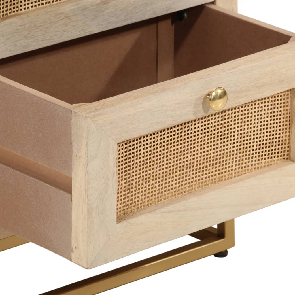Comodino 40x30x50 cm in Legno Massello di Mango e Ferro | homemem39