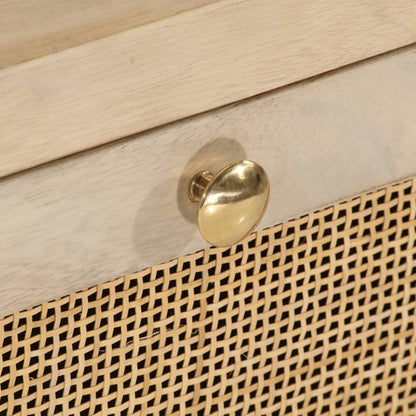Comodino 40x30x50 cm in Legno Massello di Mango e Ferro | homemem39