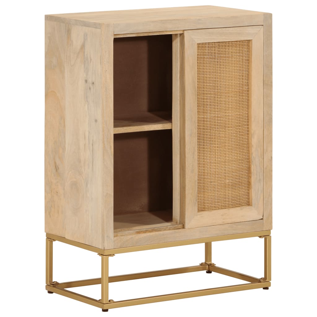 Credenza 55x30x76 cm in Legno Massello di Mango e Ferro