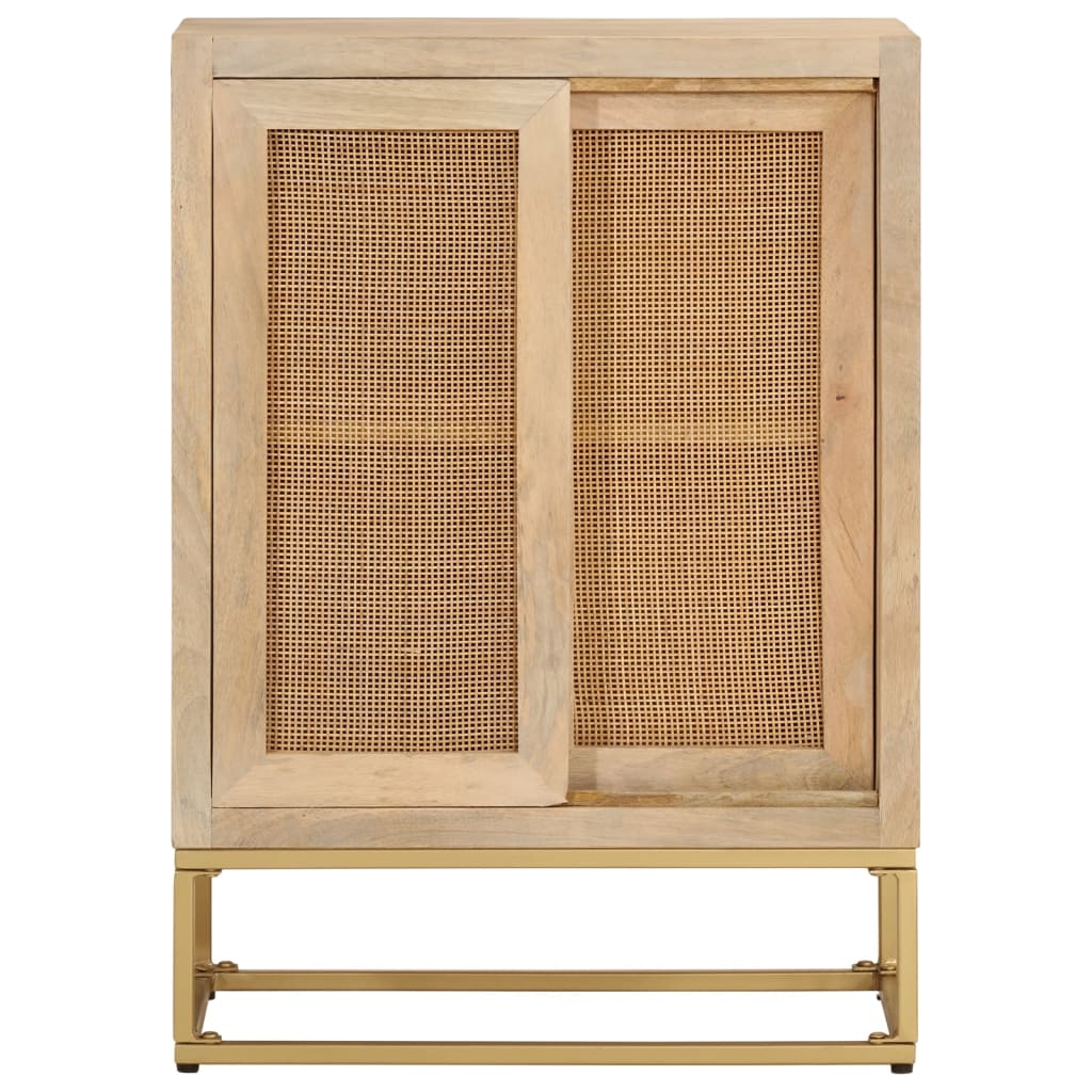 Credenza 55x30x76 cm in Legno Massello di Mango e Ferro