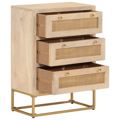 Chest of drawers 55x30x76 cm in Solid Mango Wood and Iron