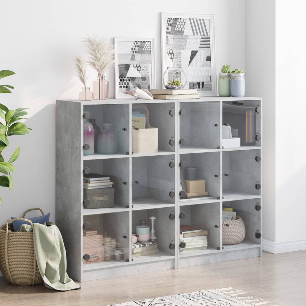 Libreria Ante Grigio Cemento 136x37x109 cm in Legno Multistrato - homemem39