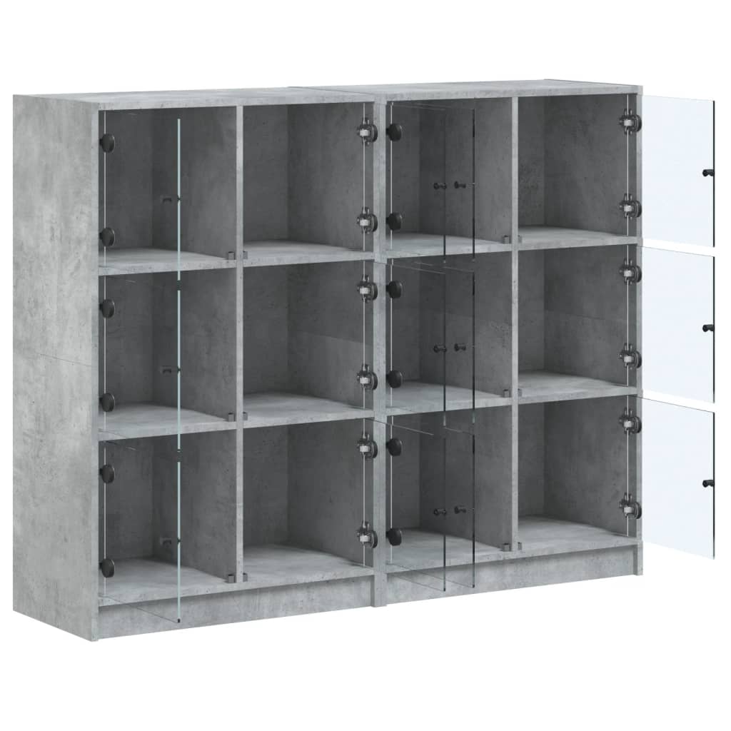 Libreria Ante Grigio Cemento 136x37x109 cm in Legno Multistrato - homemem39