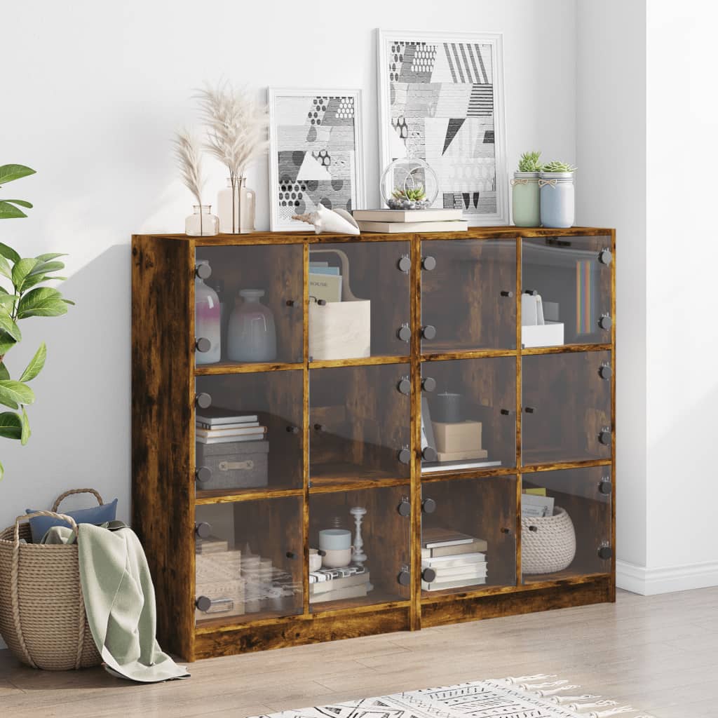 Libreria Ante Rovere Fumo 136x37x109 cm in Legno Multistrato - homemem39