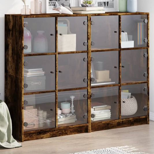 Libreria Ante Rovere Fumo 136x37x109 cm in Legno Multistrato - homemem39