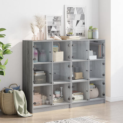 Libreria Ante Grigio Sonoma 136x37x109 cm in Legno Multistrato - homemem39